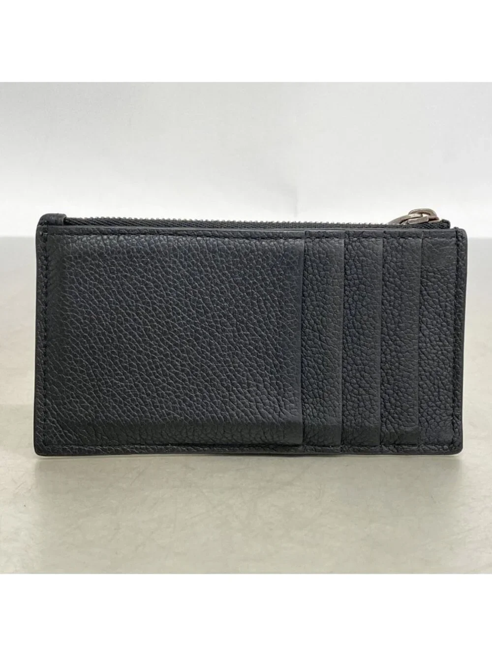 Dior Coin Purse Leather Black Silver